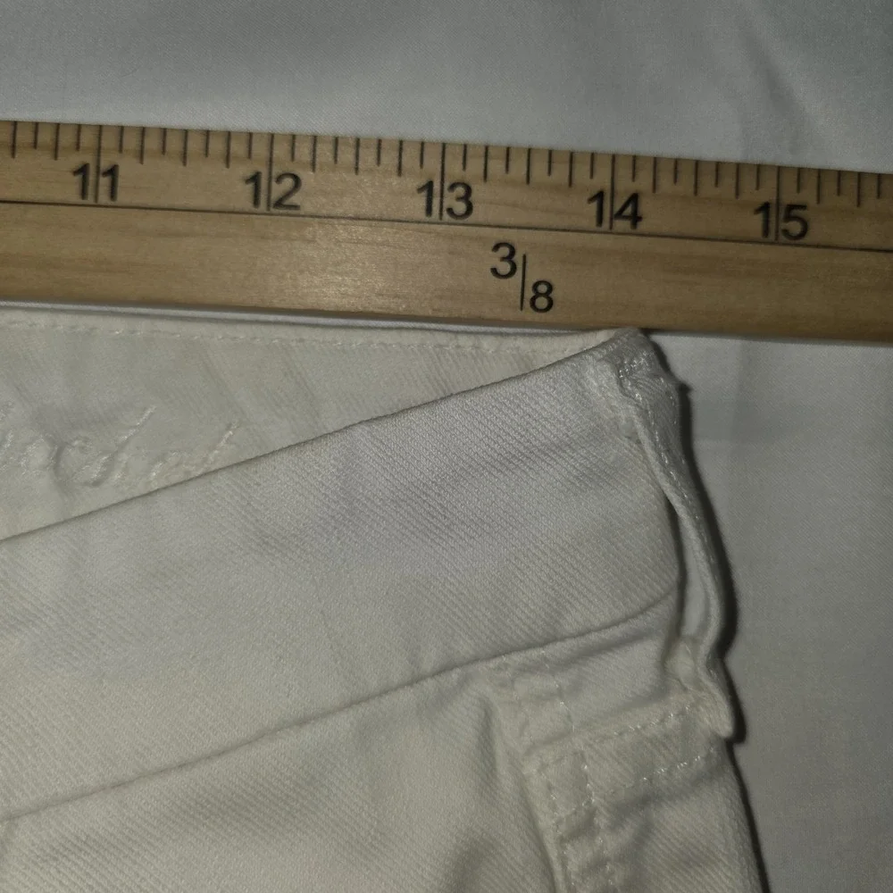 7 For All Mankind A Pocket Flare‎ Jeans White LowRise Size 26 Y2k
